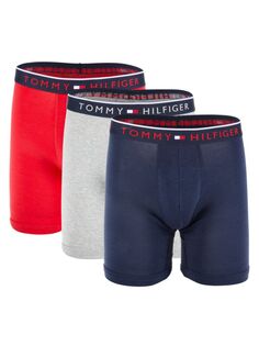 Комплект из 3 трусов-боксеров с логотипом Tommy Hilfiger, цвет Mahogany