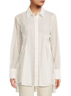 Фирменная кружевная рубашка Donna Karan, слоновая кость Dkny