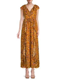 Платье макси с цветочным принтом Jayda Marie Oliver, цвет Marigold