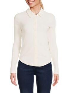 Рубашка на пуговицах в рубчик Calvin Klein, цвет Mascarpone White
