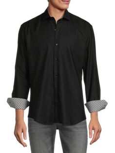 Текстурированная рубашка с длинным рукавом Bertigo, черный