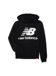 Толстовка с графическим логотипом для девочек New Balance, черный