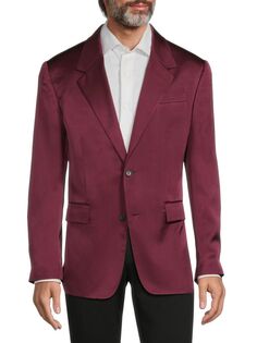 Однотонный шелковый пиджак Versace, темно-красный