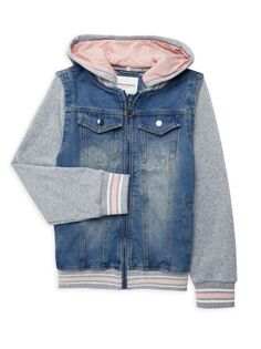 Джинсовая куртка с капюшоном для маленькой девочки Urban Republic, цвет Medium Wash
