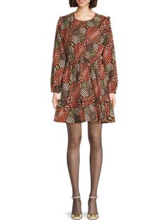 Мини-платье трапециевидной формы с геометрическим узором Ava Truth, цвет Multi