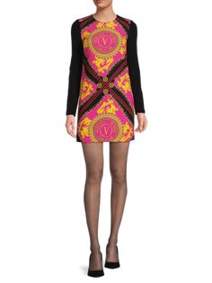 Платье прямого кроя с логотипом Versace, цвет Multi