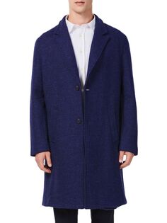 Однотонное пальто из смесовой шерсти Hyden Yoo, темно-синий