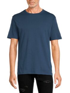 Однотонная футболка с круглым вырезом Hugo, темно-синий