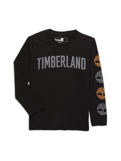 Футболка с логотипом для мальчиков Timberland, черный