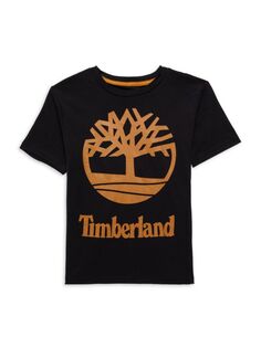 Футболка с логотипом и графическим рисунком для мальчика Timberland, черный