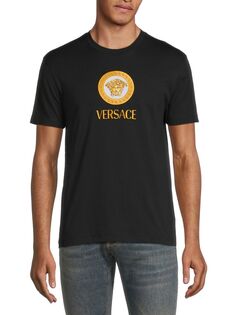 Футболка с логотипом Versace, черный