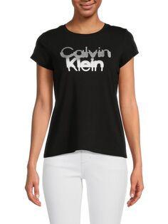 Футболка с размытым логотипом Calvin Klein, черный