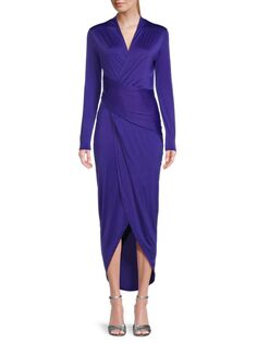 Платье с драпировкой и высоким низким вырезом Rachel Rachel Roy, темно-синий