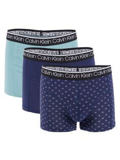 Комплект из трех боксеров-боксеров с разнообразным логотипом Calvin Klein, цвет Navy Arctic