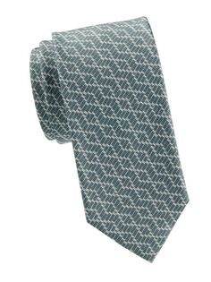 Шелковый галстук с узором Brioni, черный
