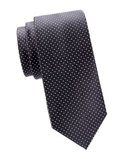 Шелковый галстук в горошек Bruno Piattelli, черный