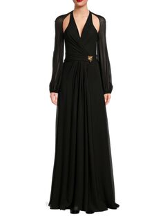 Шелковое платье Roberto Cavalli, черный