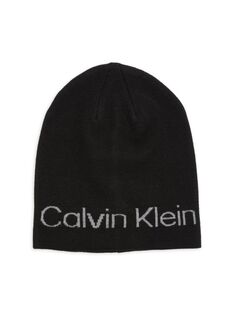 Шапка-бини с логотипом Calvin Klein, черный