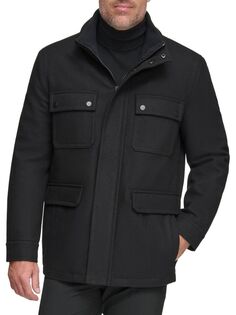 Шерстяное пальто Dunbar в стиле милитари Melton Andrew Marc, черный