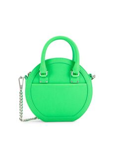 Круглая кожаная сумка через плечо Bree Rebecca Minkoff, цвет Neon Green