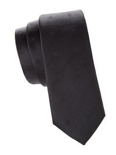 Шелковый жаккардовый галстук с логотипом Greca Givenchy, черный
