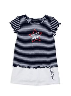 Комплект из двух предметов: юбка и футболка для маленькой девочки Tommy Hilfiger, цвет Navy White