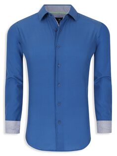Рубашка на пуговицах приталенного кроя в горошек Tom Baine, темно-синий