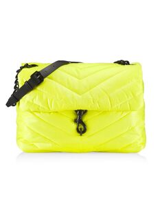 Очень большая стеганая сумка через плечо Edie Rebecca Minkoff, цвет Neon Yellow