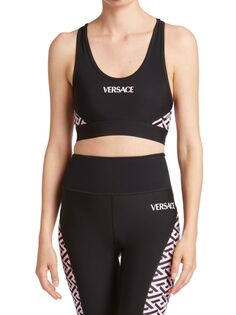 Спортивный бюстгальтер Greca Signature Accent Versace, цвет Nero Candy