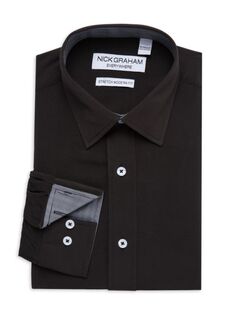 Эластичная классическая рубашка современного кроя Nick Graham, черный