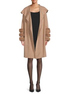 Пальто с рукавами из искусственного меха Saks Fifth Avenue, цвет New Camel
