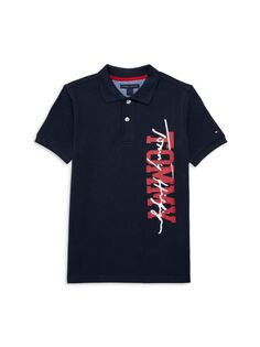 Рубашка-поло с логотипом для мальчиков Tommy Hilfiger, темно-синий