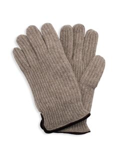 Кашемировые перчатки с замшевой окантовкой Portolano, цвет Nile Brown