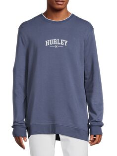 Толстовка с вышивкой логотипа Hurley, темно-синий