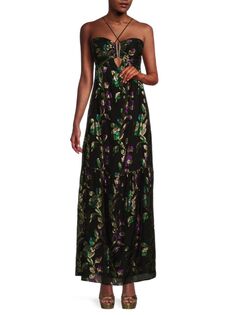 Платье макси цвета металлик Alessia Ba&amp;Sh, цвет Noir Ba&Sh