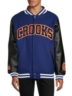 Университетская куртка с логотипом Collegiate Crooks &amp; Castles, темно-синий