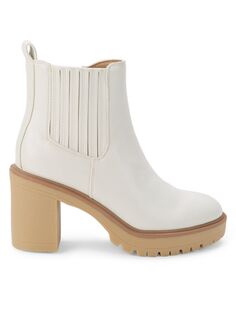 Кожаные ботинки челси Jamilla на блочном каблуке Dolce Vita, цвет Off White