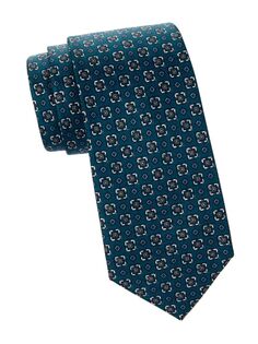 Шелковый галстук с медальоном Brioni, темно-синий