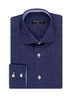 Классическая рубашка классического кроя Preston 92 с вырезом на воротнике Masutto, фиолетовый