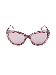 Солнцезащитные очки «кошачий глаз» 55 мм Tom Ford, фиолетовый