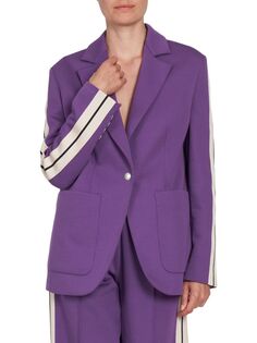 Спортивный пиджак в полоску Palm Angels, фиолетовый