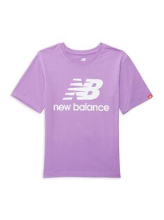 Футболка с логотипом Girl&apos;s Core New Balance, фиолетовый