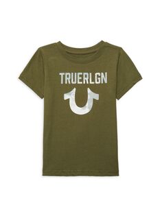 Футболка с логотипом для маленького мальчика True Religion, цвет Olive