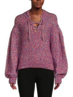 Топ-свитер из смесовой шерсти с заниженными плечами Ba&amp;Sh, фиолетовый Ba&Sh