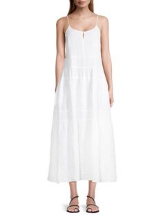 Платье макси с вышивкой, окрашенное в готовой одежде Rosso35, цвет Optic White
