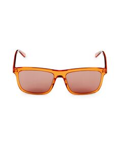 Прямоугольные солнцезащитные очки 58MM Saint Laurent, цвет Orange Red