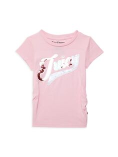 Футболка с логотипом и пайетками для девочек Juicy Couture, цвет Orchid Pink