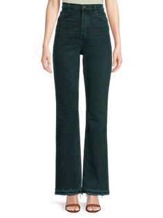 Расклешенные джинсы Faye со сверхвысокой посадкой Hudson, цвет Overdye Scarab Green