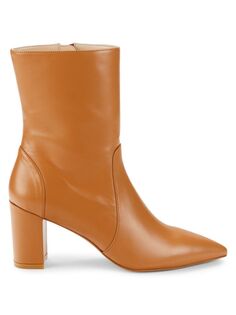 Кожаные ботильоны Renegade с острым носком Stuart Weitzman, цвет Almond