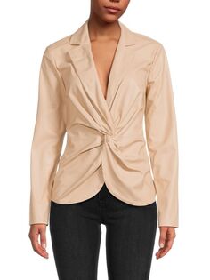 Блузка из перекрученной искусственной кожи Donna Karan, цвет Palomino Dkny